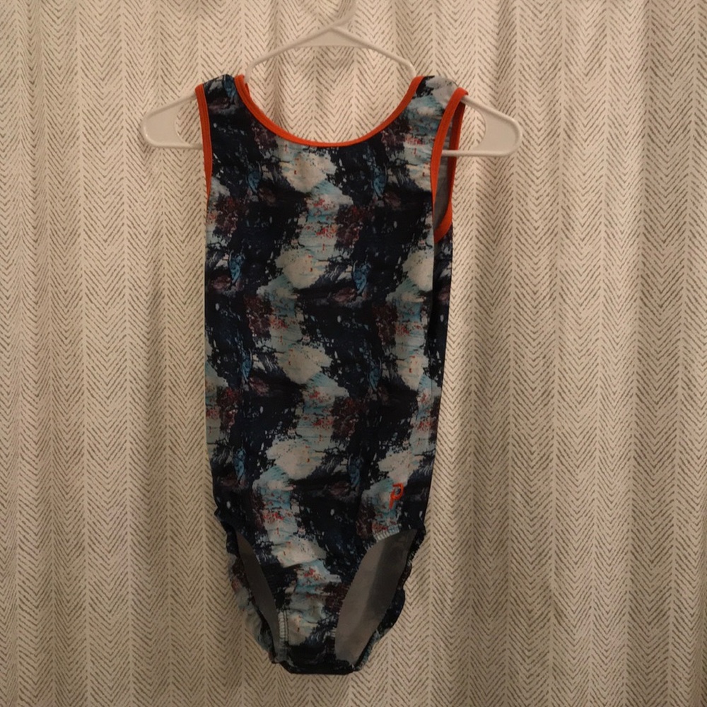 Plum Practice Wear gymnastics leotard.